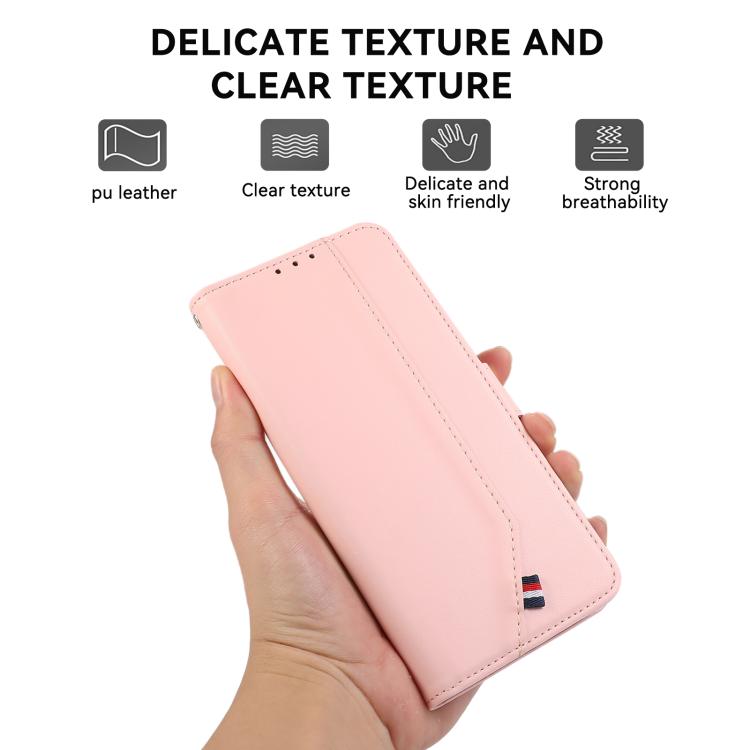 For iPhone 17 Air ABEEL Delicate Texture Splicing RFID Leather Phone Case(Pink) - free shipping - PMc TechLife - Order now!