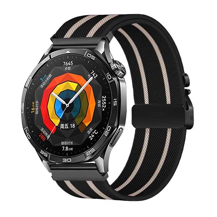 22mm Parachute Buckle Stripe Nylon Elastic Braided Watch Band(Black Starlight) - free shipping - PMc TechLife - Order now!
