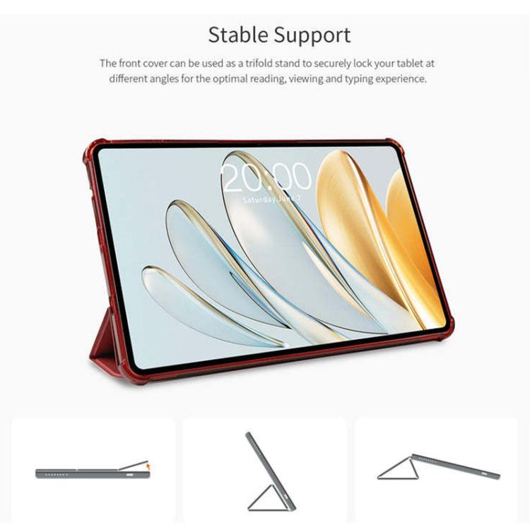 For Teclast T60AI 3-Fold Holder Folio Leather Tablet Smart Case(Red) - free shipping - PMc TechLife - Order now!