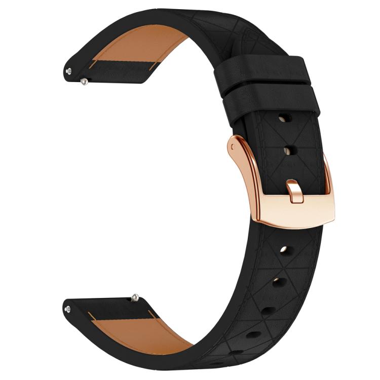 18mm Square Leather Rose Gold Buckle Watch Band(Black) - free shipping - PMc TechLife - Order now!