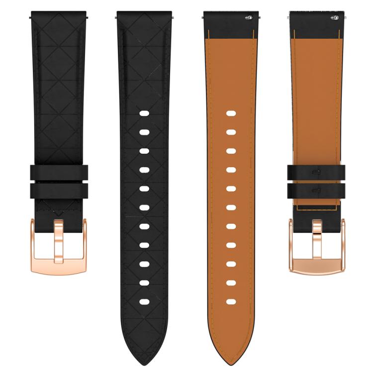 18mm Square Leather Rose Gold Buckle Watch Band(Black) - free shipping - PMc TechLife - Order now!