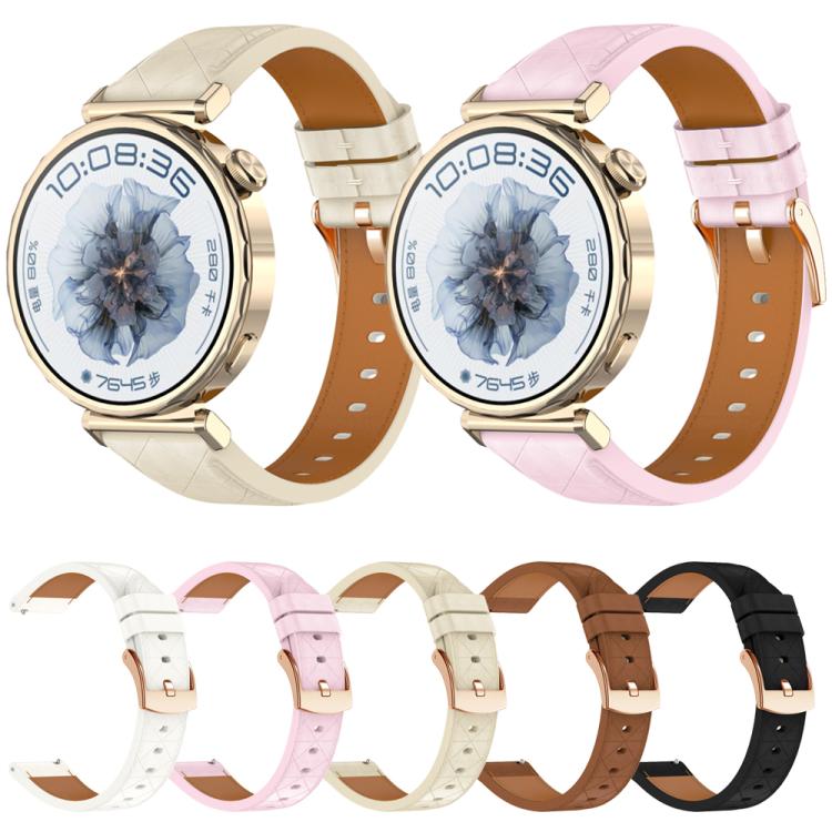 20mm Square Leather Rose Gold Buckle Watch Band(Brown) - free shipping - PMc TechLife - Order now!