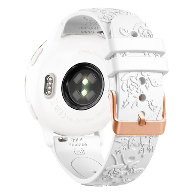 20mm Embossed Rose Gold Buckle Silicone Watch Band(White) - free shipping - PMc TechLife - Order now!