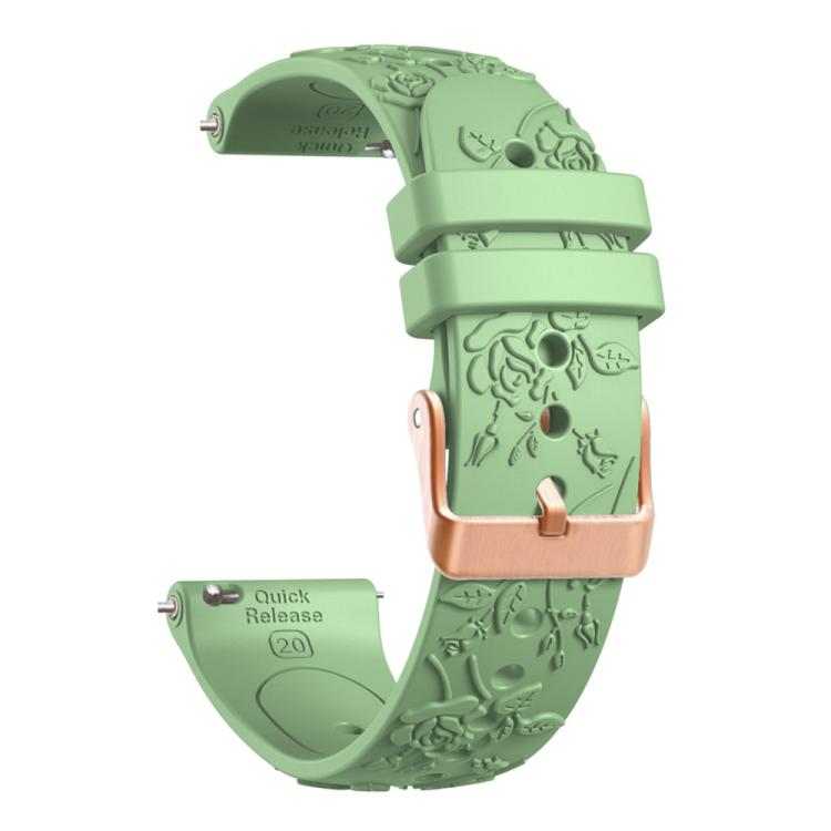 20mm Embossed Rose Gold Buckle Silicone Watch Band(Light Green) - free shipping - PMc TechLife - Order now!