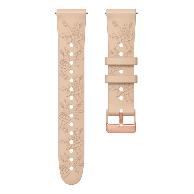 20mm Embossed Rose Gold Buckle Silicone Watch Band(Apricot) - free shipping - PMc TechLife - Order now!