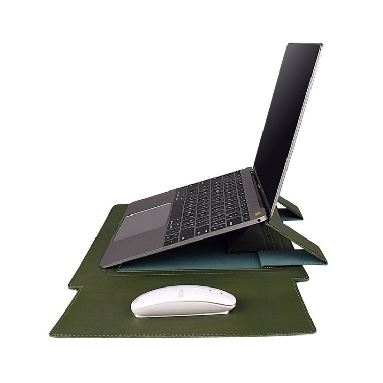 PU05 Sleeve Leather Case Carrying Bag for 15.4 inch Laptop(Green) - free shipping - PMC Jewellery - Order now!