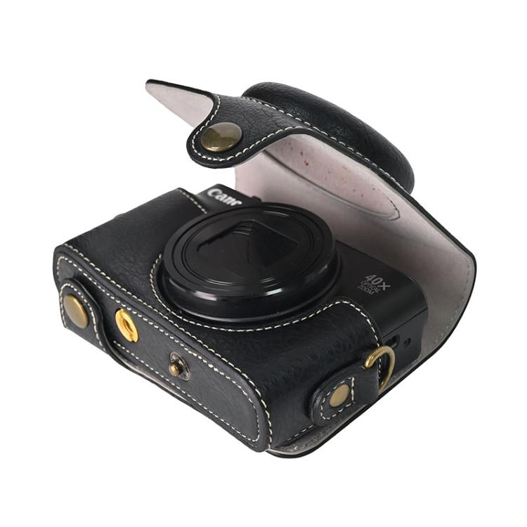 For Canon PowerShot SX740 HS Retro Litchi Texture Leather Full Body Camera Case Bag with Strap(Green) - free shipping - PMC TechLife - Order now!