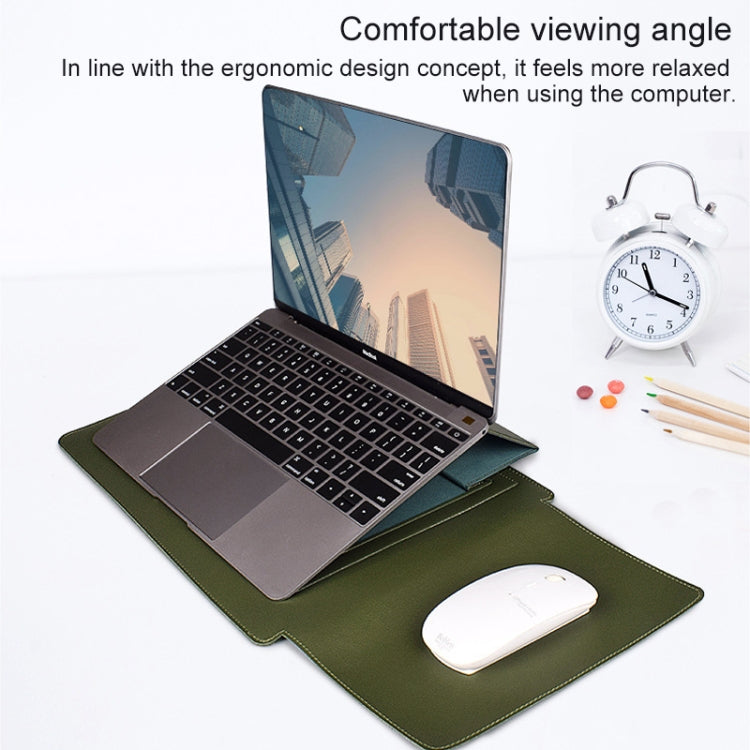 PU05 Sleeve Leather Case Carrying Bag with Small Storage Bag for 13.3 inch Laptop(Yellow) - free shipping - PMC Jewellery - Order now!