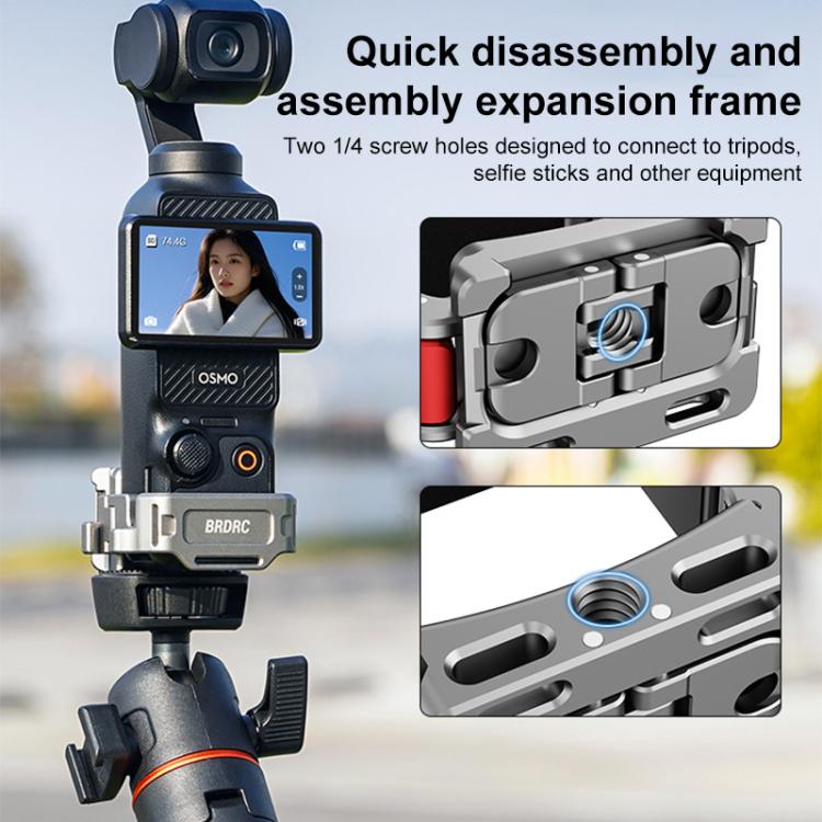 For DJI Osmo Pocket 3 BRDRC Quick Assembly Multi-function Cold Shoe Extension Mount(Dark Grey) - free shipping - PMC TechLife - Order now!