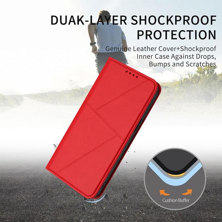 For iPhone 17 Strong Magnetic Frosted Flip Leather Phone Case(Red) - free shipping - PMc TechLife - Order now!