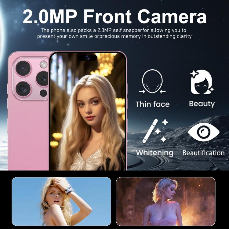 I16 Pro Max / VD1, 3GB+32GB, 6.8 inch Android 10 MTK6753 Octa Core, Network: 4G, Dual SIM, Plug:EU Plug(Pink) - free shipping - PMc TechLife - Order now!