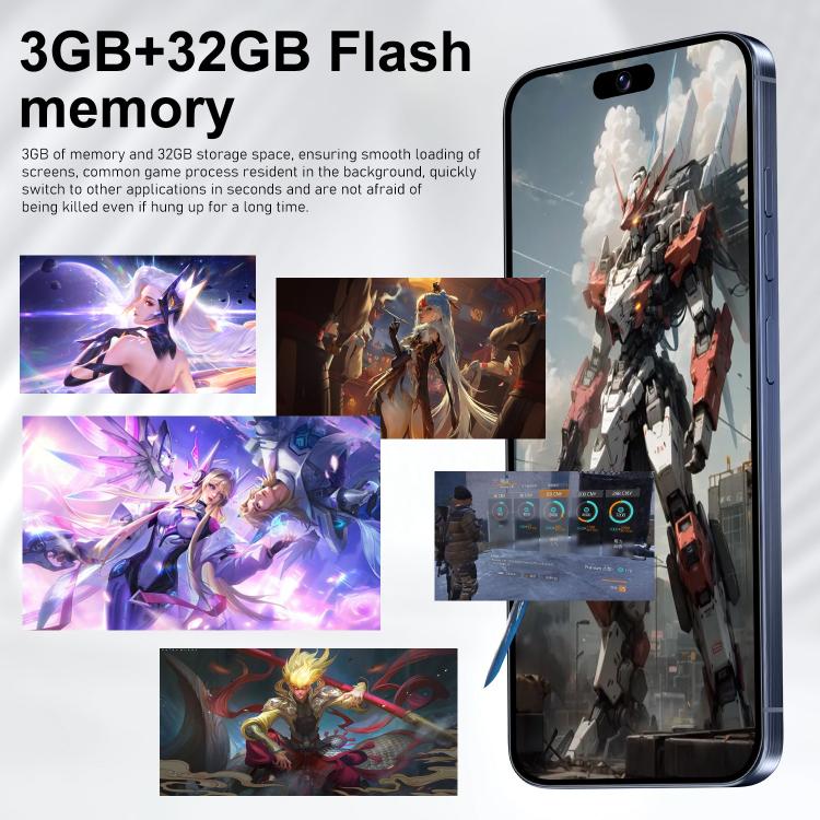 I16 Pro Max / VD1, 3GB+32GB, 6.8 inch Android 10 MTK6753 Octa Core, Network: 4G, Dual SIM, Plug:US Plug(Grey) - free shipping - PMc TechLife - Order now!