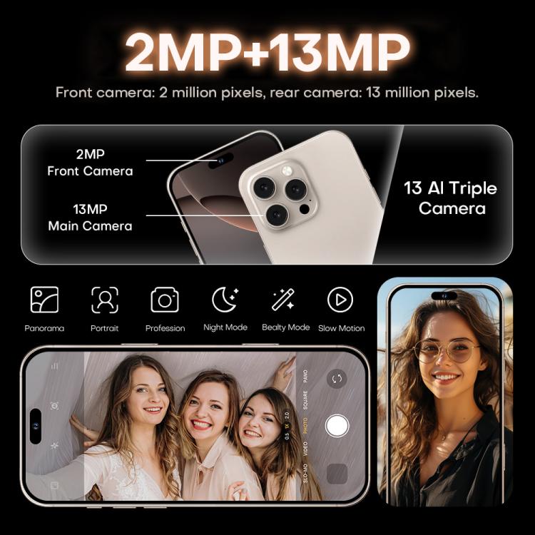 I16 Pro Max / PDQ6, 4GB+64GB, 6.58 inch Android 10 MTK6739 Quad Core, Network: 4G, Dual SIM, Plug:UK Plug(Black) - free shipping - PMc TechLife - Order now!