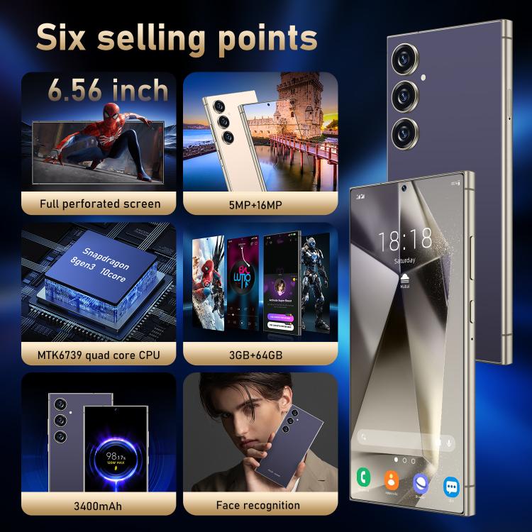 C24 Pro / S3-3, 3GB+64GB, 6.56 inch Android 10 MTK6739 Quad Core, Network: 4G, Dual SIM, Plug:EU Plug(Gold) - free shipping - PMc TechLife - Order now!