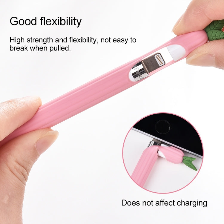 For Apple Pencil 2 Contrasting Color Mint Leaf Silicone Non-slip Protective Cover(Pink) - Pencil Accessories by PMC Jewellery | Online Shopping South Africa | PMC Jewellery | Buy Now Pay Later Mobicred