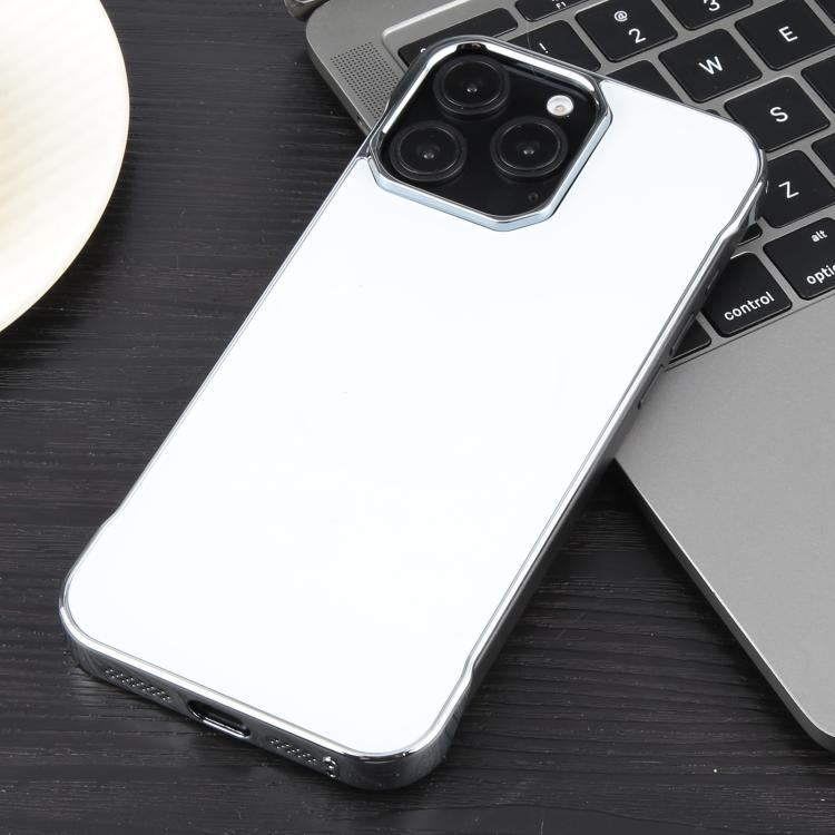 For iPhone 15 Pro Electroplating Frameless Frosted Anti-Glare PC MagSafe Phone Case(Silver White) - free shipping - PMC TechLife - Order now!
