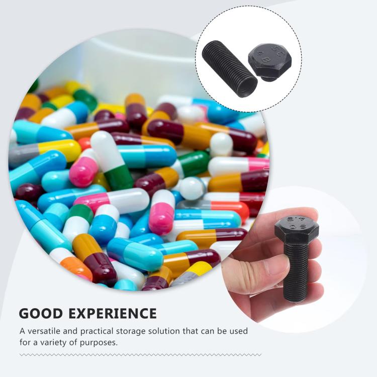 Portable Hexagonal Screw Medicine Storage Tank Pill Storage Box(Black) - free shipping - PMC TechLife - Order now!