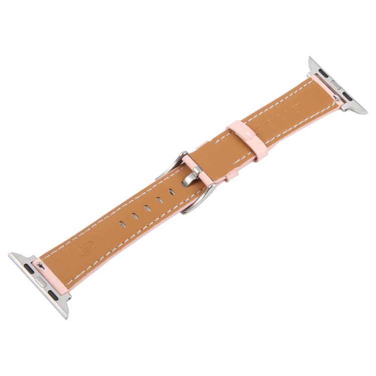 For Apple Watch 42mm / 41mm / 40mm / 38mm Silk Microfiber Leather Watch Band(Pink) - Watch Bands by PMC TechLife | Online Shopping South Africa | PMC TechLife | Buy Now Pay Later Mobicred