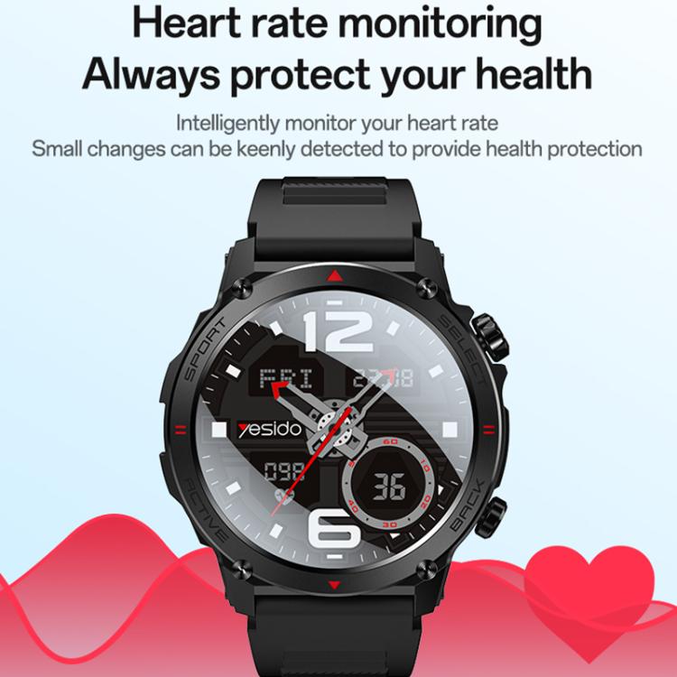 Yesido IO31 1.43 inch AMOLED Screen Smart Watch Support BT Call / Heart Rate(Black) - free shipping - PMC TechLife - Order now!