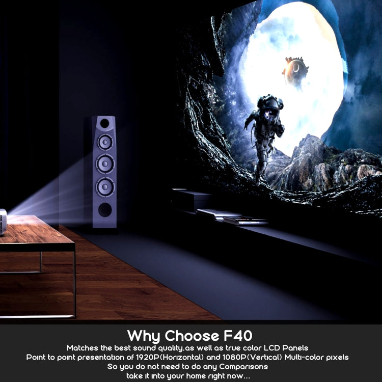 VIVIBRIGHT F40 1920x1080 4200 Lumens Portable Home Theater Wireless Smart Projector with Remote Control, Android Version - LED Projector by VIVIBRIGHT | Online Shopping South Africa | PMc TechLife | Buy Now Pay Later Mobicred