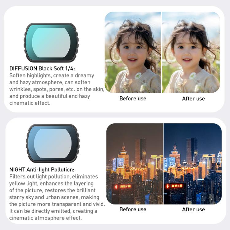 For DJI Osmo Pocket 3 Camera Lens Filter, Filter:NIGHT - free shipping - PMC TechLife - Order now!