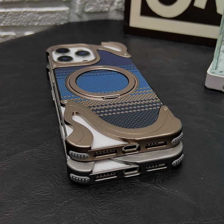 For iPhone 14 Pro Max Metal Frameless 360 Degree Rotation Holder MagSafe Phone Case(Black) - free shipping - PMC TechLife - Order now!
