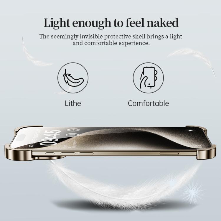 For iPhone 17 Pro Frameless Metal Corner Pad Phone Case with Lens Film(Gold) - free shipping - PMC TechLife - Order now!