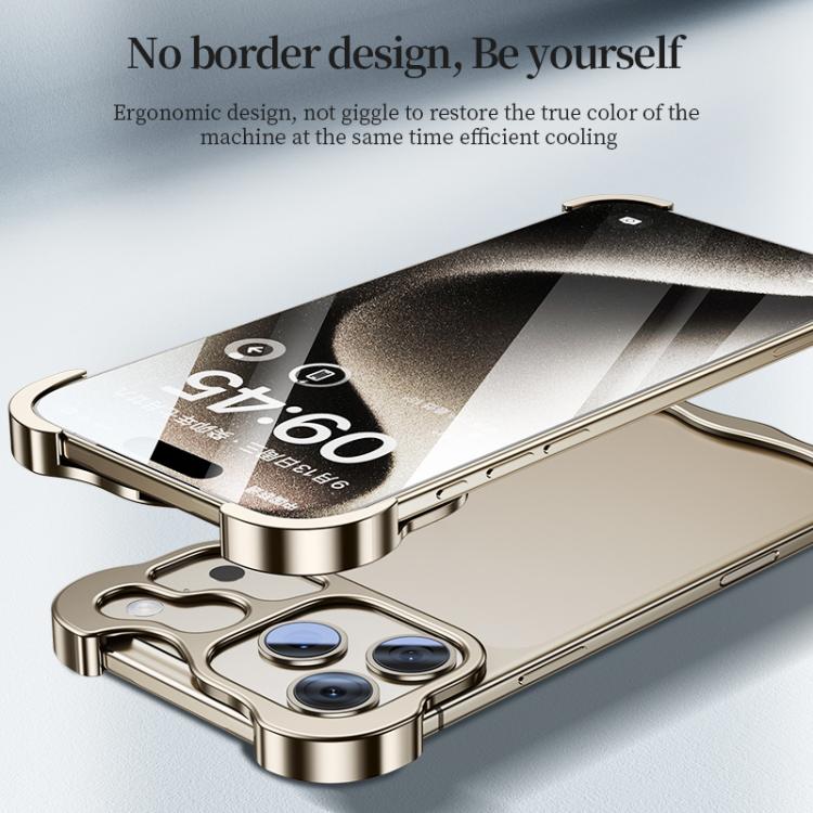 For iPhone 17 Pro Frameless Metal Corner Pad Phone Case with Lens Film(Titanium) - free shipping - PMC TechLife - Order now!