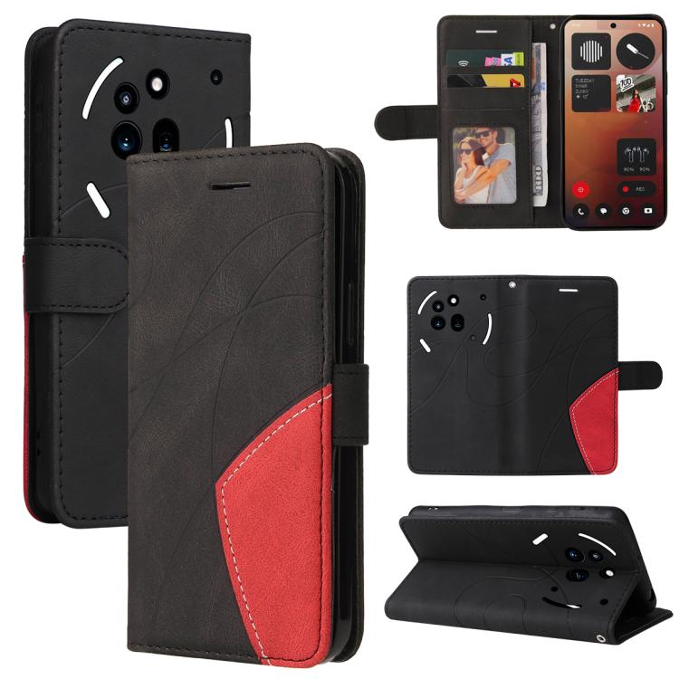 For Nothing Phone 3A Pro Dual-color Splicing Flip Leather Phone Case(Black) - free shipping - PMC TechLife - Order now!