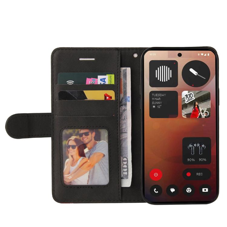 For Nothing Phone 3A Pro Dual-color Splicing Flip Leather Phone Case(Black) - free shipping - PMC TechLife - Order now!