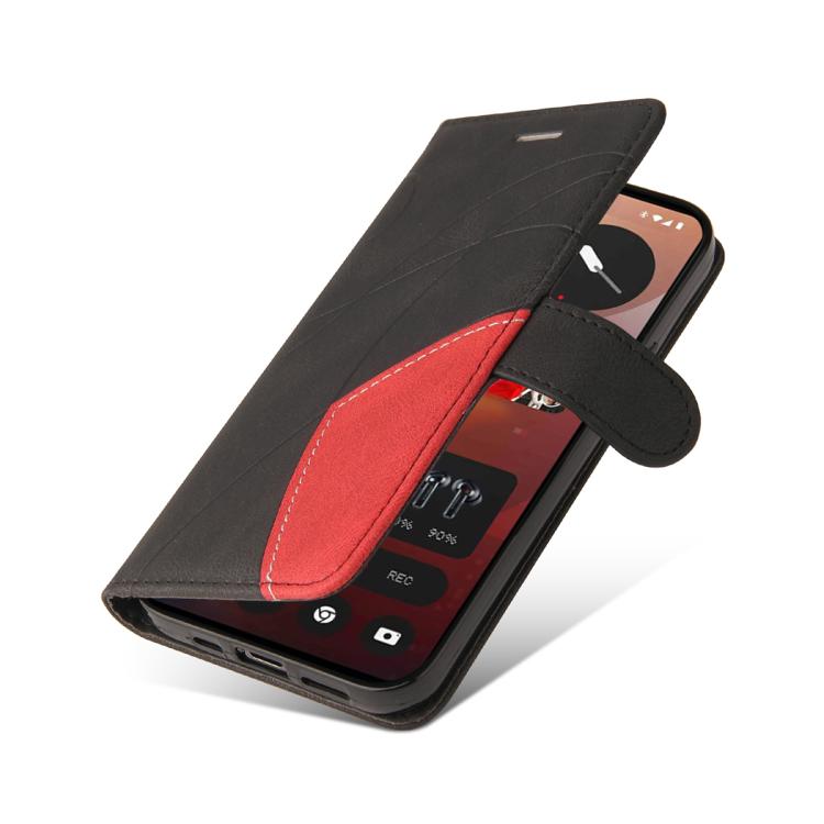 For Nothing Phone 3A Pro Dual-color Splicing Flip Leather Phone Case(Black) - free shipping - PMC TechLife - Order now!