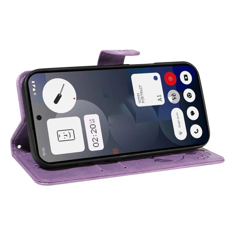 For Nothing Phone 3A Cat and Bee Embossed Flip Leather Phone Case(Purple) - free shipping - PMC TechLife - Order now!