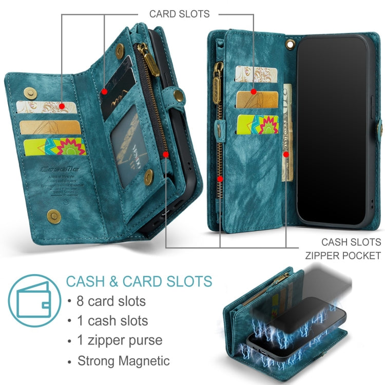 For iPhone 12 / 12 Pro CaseMe-008 Detachable Multifunctional Wallet Leather Phone Case (Blue) - iPhone 12 / 12 Pro Cases by CaseMe | Online Shopping South Africa | PMC Jewellery | Buy Now Pay Later Mobicred