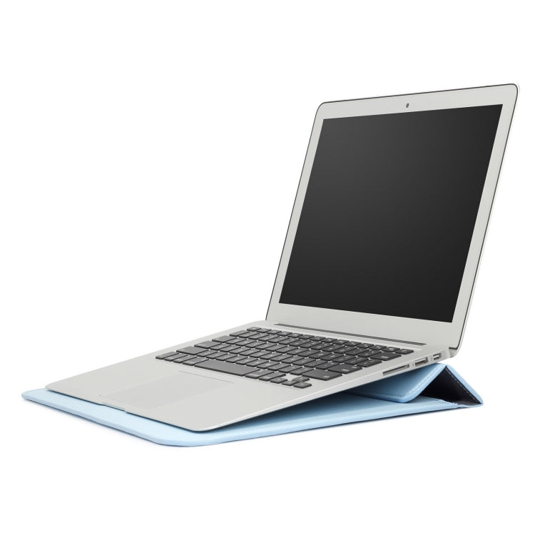 PU Leather Ultra-thin Envelope Bag Laptop Bag for MacBook Air / Pro 11 inch, with Stand Function(Sky Blue) - Protective Bags by PMC Jewellery | Online Shopping South Africa | PMC Jewellery | Buy Now Pay Later Mobicred