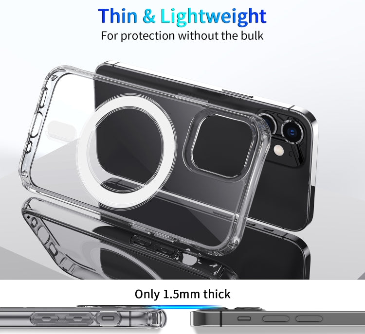 For iPhone 12 Pro Max Magsafe Case Magnetic Ring Clear Crystal Acrylic +TPU Four-corner Airbag Shockproof Case(Transparent) - iPhone 12 Pro Max Cases by PMC Jewellery | Online Shopping South Africa | PMC Jewellery