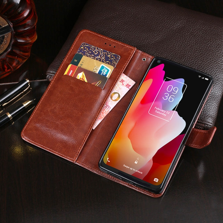 For TCL 10L idewei Crazy Horse Texture Horizontal Flip Leather Case with Holder & Card Slots & Wallet(Dark Blue) - More Brand by idewei | Online Shopping South Africa | PMC Jewellery | Buy Now Pay Later Mobicred