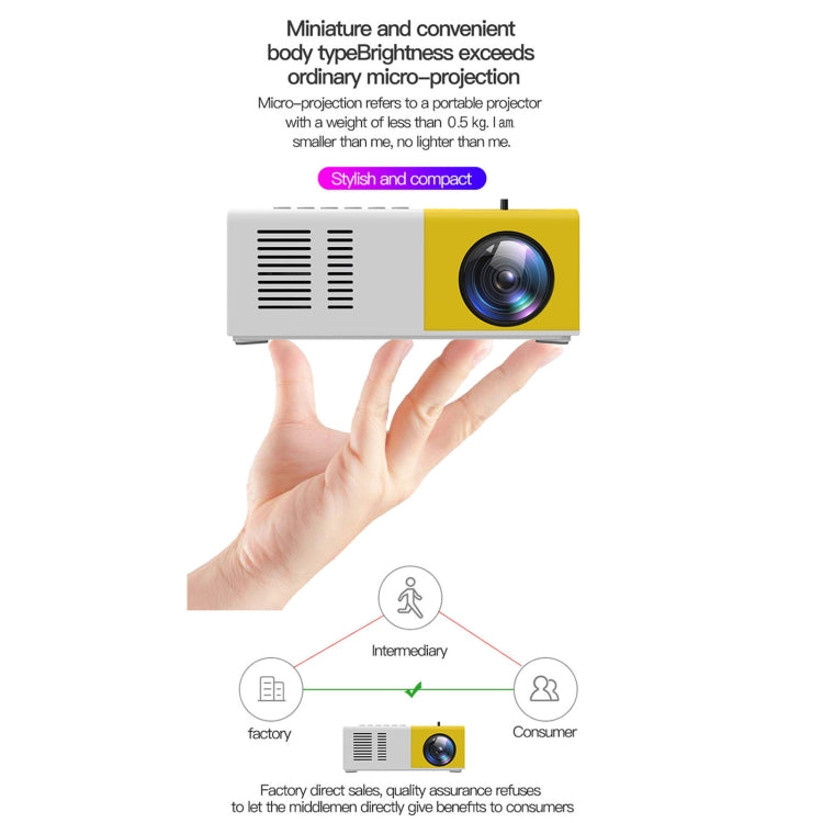 J9 1920x1080P 15 ANSI Portable Home Theater Mini LED HD Digital Projector, Basic Version, UK Plug(Black White) - Mini Projector by PMC Jewellery | Online Shopping South Africa | PMC Jewellery | Buy Now Pay Later Mobicred