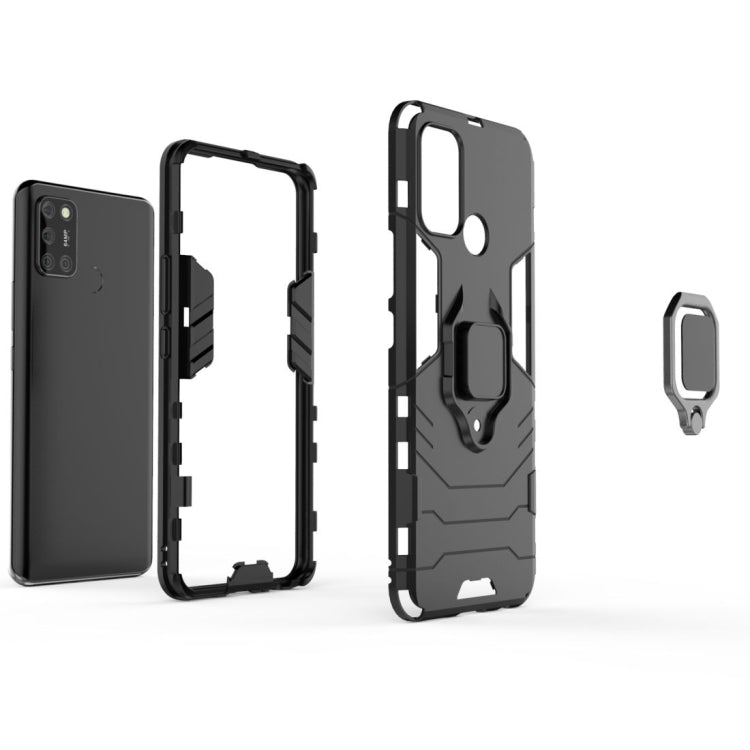 For OPPO Realme 7i Shockproof PC + TPU Protective Case with Magnetic Ring Holder(Navy Blue) - Realme Cases by PMC TechLife | Online Shopping South Africa | PMC TechLife | Buy Now Pay Later Mobicred