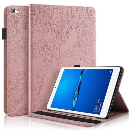 For Huawei Mediapad M5 Lite / C5 10.1 inch Life Tree Series Horizontal Flip Leather Case with Holder & Card Slots & Pen Slot(Rose Gold) - Huawei by PMC Jewellery | Online Shopping South Africa | PMC Jewellery