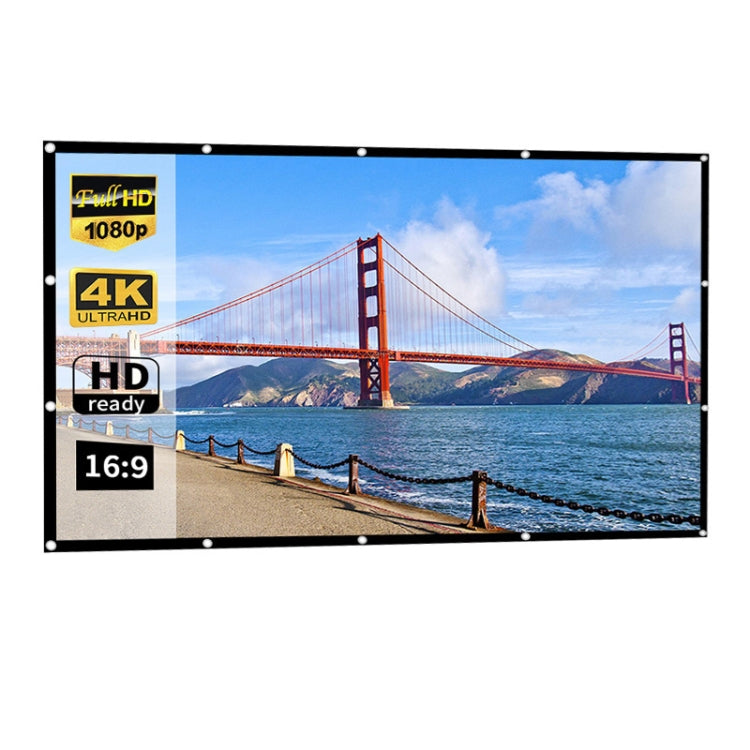 Simple Folding Thin Polyester Projector Film Curtain, Size:120 inch (16:9) Projection Area: 265 x 150cm - free shipping - PMC TechLife - Order now!