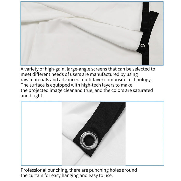 Simple Folding Thin Polyester Projector Film Curtain, Size:120 inch (4:3) Projection Area: 240x180cm - Film Curtains by PMC TechLife | Online Shopping South Africa | PMC TechLife | Buy Now Pay Later Mobicred