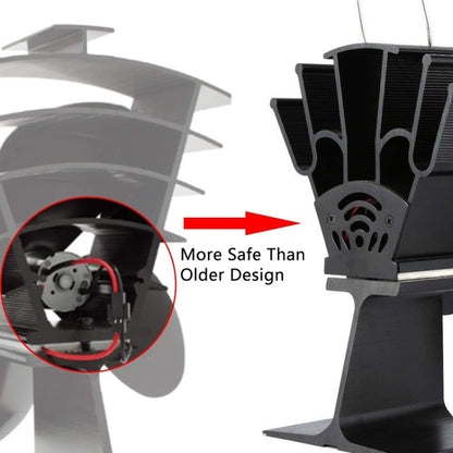 YL602 5-Blade High Temperature Metal Heat Powered Fireplace Stove Fan (Black) - Fireplace Fan by PMC Jewellery | Online Shopping South Africa | PMC Jewellery | Buy Now Pay Later Mobicred