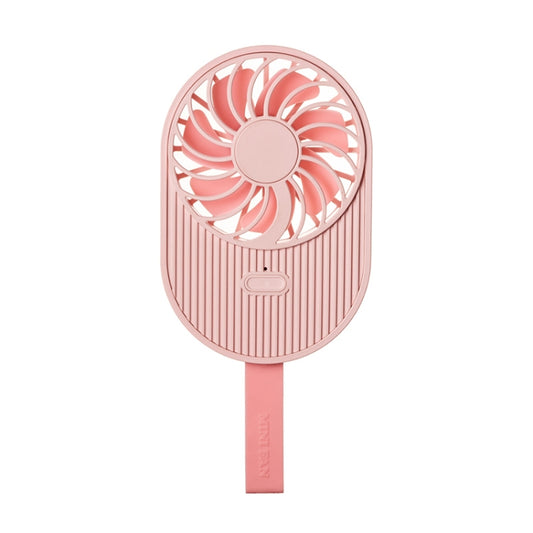 LLD-17 0.7-1.2W Ice Cream Shape Portable 2 Speed Control USB Charging Handheld Fan with Lanyard (Pink) - Electric Fans by PMC Jewellery | Online Shopping South Africa | PMC Jewellery | Buy Now Pay Later Mobicred