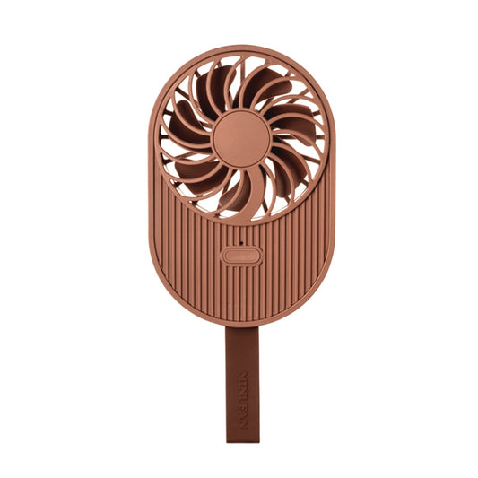 LLD-17 0.7-1.2W Ice Cream Shape Portable 2 Speed Control USB Charging Handheld Fan with Lanyard (Brown) - Electric Fans by PMC Jewellery | Online Shopping South Africa | PMC Jewellery | Buy Now Pay Later Mobicred