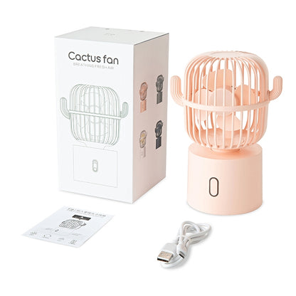 F6 Cactus Portable Mini Fan USB Shaking Head Handheld Desk Electric Fan (Pink) - Electric Fans by PMC Jewellery | Online Shopping South Africa | PMC Jewellery | Buy Now Pay Later Mobicred