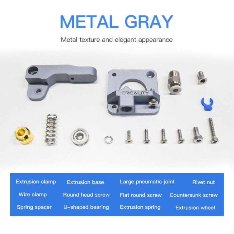 Creality All Metal Silver Block Bowden Extruder Kit for Ender-3 / Ender-3 Pro / Ender-3 V2 / CR-10 Pro V2 3D Printer - Parts by Creality | Online Shopping South Africa | PMC Jewellery | Buy Now Pay Later Mobicred