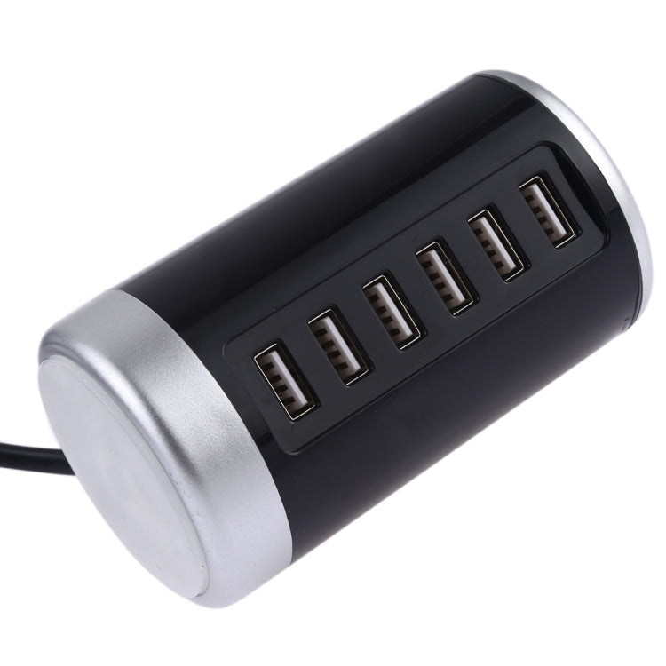 XLD4 30W 6-USB Ports Charger Station Power Adapter AC100-240V, US Plug(Black) - Multifunction Charger by PMC Jewellery | Online Shopping South Africa | PMC Jewellery | Buy Now Pay Later Mobicred