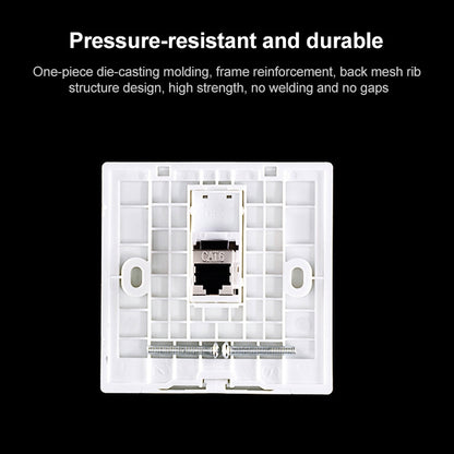 CAT.6 Shielded Pass-through Network Module, Dual Ports Panel + Shielded Pass-through + Telephone Socket (Grey) - Lan Cable and Tools by PMC Jewellery | Online Shopping South Africa | PMC Jewellery