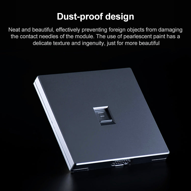 CAT.6 Shielded Pass-through Network Module, Single Port Panel + Shielded Pass-through (Grey) - Lan Cable and Tools by PMC TechLife | Online Shopping South Africa | PMC TechLife | Buy Now Pay Later Mobicred