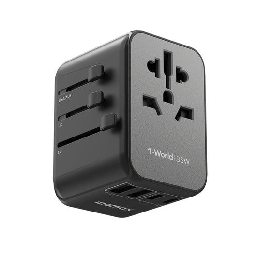 MOMAX 1-World UA9 PD 35W Fast Charger Power Adapter(Black) - USB Charger by MOMAX | Online Shopping South Africa | PMC Jewellery | Buy Now Pay Later Mobicred